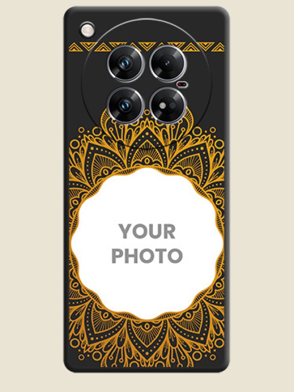 Custom Round Image with Floral Design On Space Black Custom Soft Matte Mobile Back Cover - Infinix Zero 40 5G - alternate view