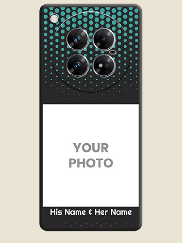 Custom Faded Dots with Grunge Photo Frame and Text On Space Black Custom Soft Matte Mobile Back Cover - Infinix Zero 40 5G - alternate view