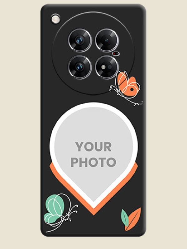 Custom Upload Pic With Simple Butterly Design On Space Black Custom Soft Matte Mobile Back Cover - Infinix Zero 40 5G - alternate view