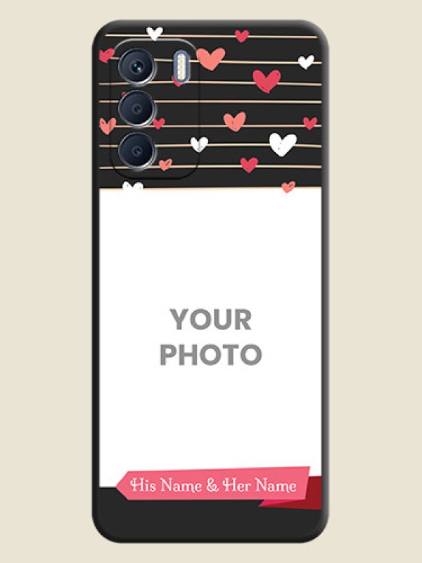 Custom Love Pattern with Name on Pink Ribbon on Photo On Space Black Custom Soft Matte Mobile Back Cover - Infinix Zero 5G 2023 - alternate view