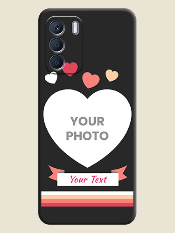 Custom Love Shaped Photo with Colorful Stripes On Space Black Custom Soft Matte Mobile Back Cover - Infinix Zero 5G 2023 - alternate view