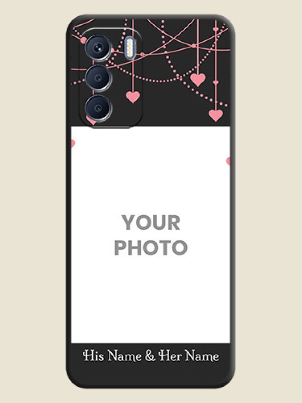 Custom Pink Love Hangings with Text On Space Black Custom Soft Matte Mobile Back Cover - Infinix Zero 5G 2023 - alternate view