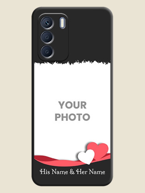 Custom Pin Color Love Shaped Ribbon Design with Text On Space Black Custom Soft Matte Mobile Back Cover - Infinix Zero 5G 2023 - alternate view