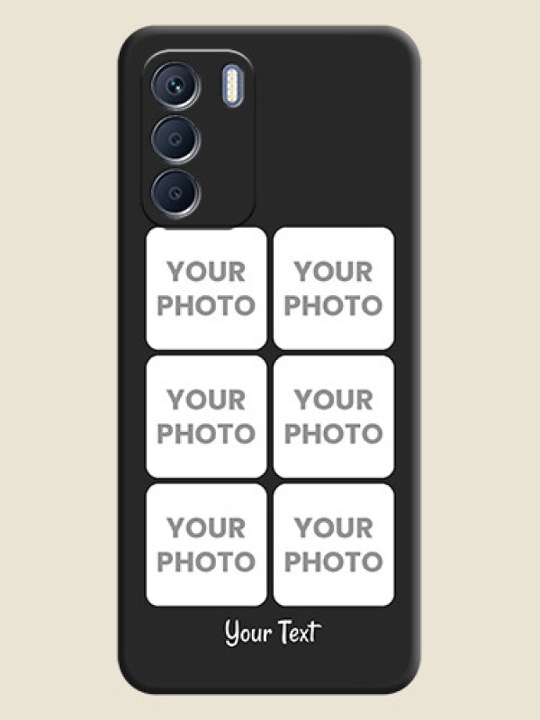 Custom Floral Art with 6 Image Holder on Photo On Space Black Custom Soft Matte Mobile Back Cover - Infinix Zero 5G 2023 - alternate view