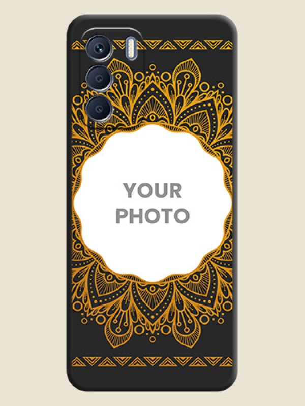 Custom Round Image with Floral Design On Space Black Custom Soft Matte Mobile Back Cover - Infinix Zero 5G 2023 - alternate view