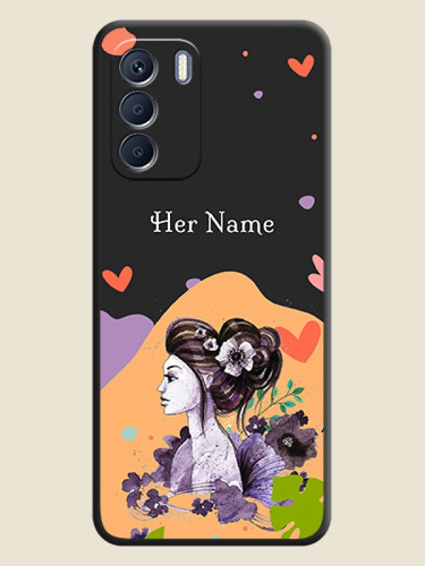 Custom Namecase For Her With Fancy Lady Image On Space Black Custom Soft Matte Mobile Back Cover - Infinix Zero 5G 2023 - alternate view