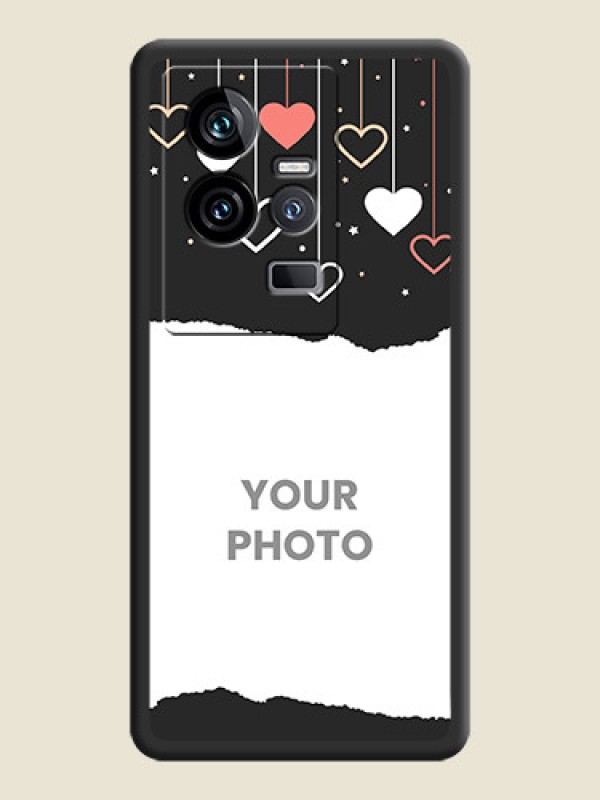 Custom Love Hangings with Splash Wave Picture on Space Black Custom Soft Matte Phone Back Cover - iQOO 11 5G - alternate view