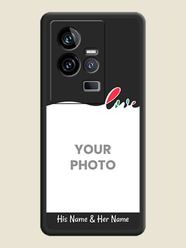 Custom Fall in Love Pattern with Picture on Photo on Space Black Soft Matte Mobile Case - iQOO 11 5G - alternate view