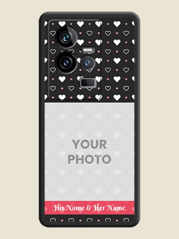 Custom White Color Love Symbols with Text Design on Photo on Space Black Soft Matte Phone Cover - iQOO 11 5G - alternate view
