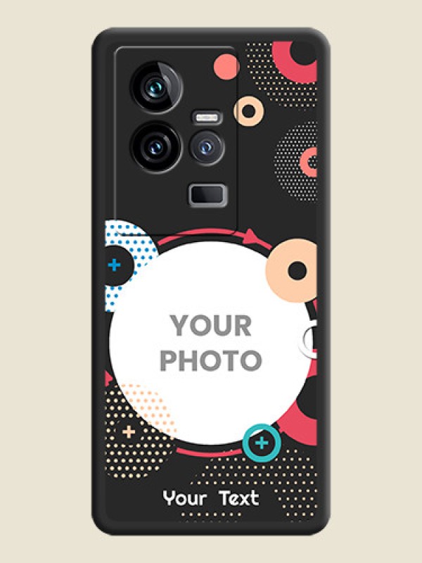 Custom Multicoloured Round Image on Personalised Space Black Soft Matte Cases - iQOO 11 5G - alternate view
