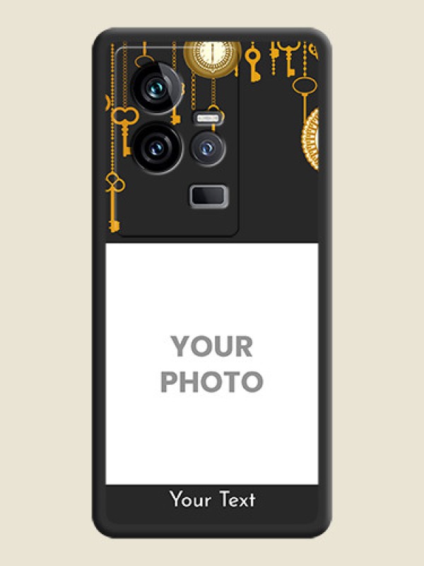 Custom Decorative Design with Text on Space Black Custom Soft Matte Back Cover - iQOO 11 5G - alternate view