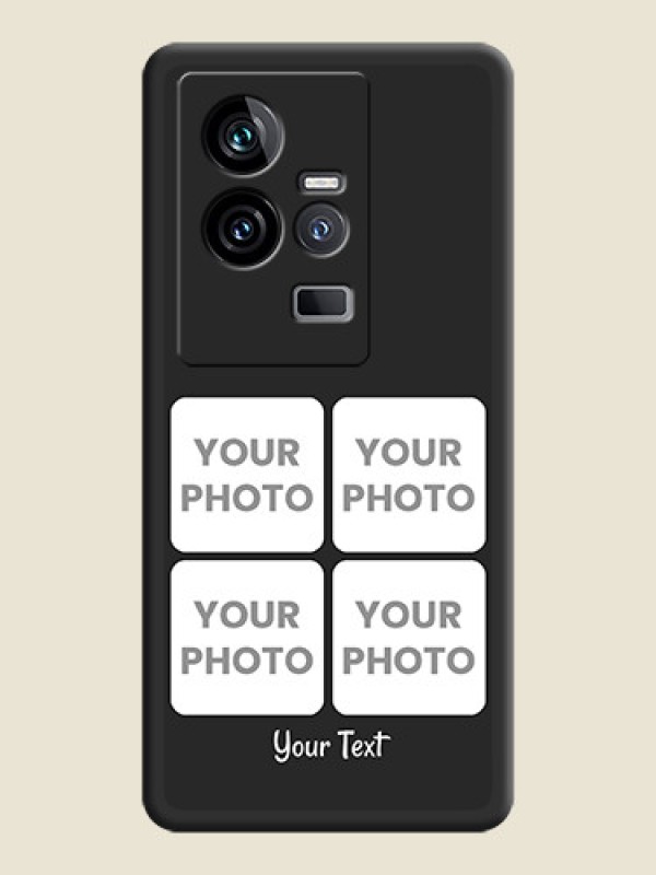 Custom Floral Art with 6 Image Holder on Photo on Space Black Soft Matte Mobile Case - iQOO 11 5G - alternate view