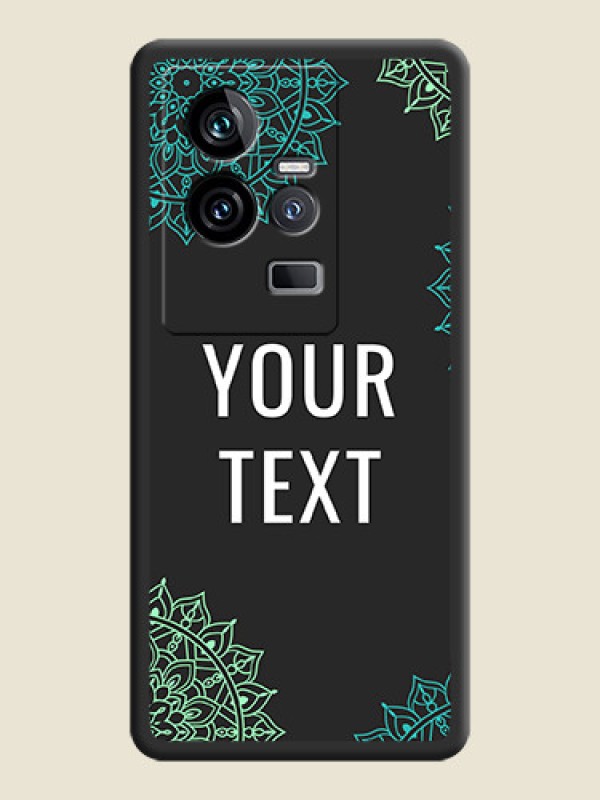 Custom Your Name with Floral Design on Space Black Custom Soft Matte Back Cover - iQOO 11 5G - alternate view