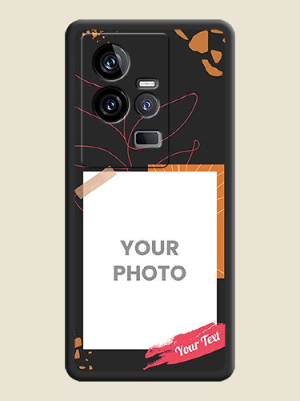 Custom Orange Photo Frame on Space Black Custom Soft Matte Phone Back Cover - iQOO 11 5G - alternate view