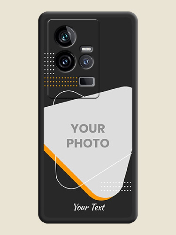 Custom Yellow Triangle on Photo on Space Black Soft Matte Phone Cover - iQOO 11 5G - alternate view
