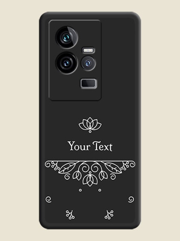 Custom Lotus Garden Custom Text On Space Black Personalized Soft Matte Phone Covers -iQOO 11 5G - alternate view