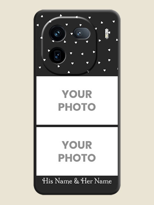 Custom Miniature Love Symbols with Name On Space Black Custom Soft Matte Mobile Back Cover - iQOO 12 5G - alternate view