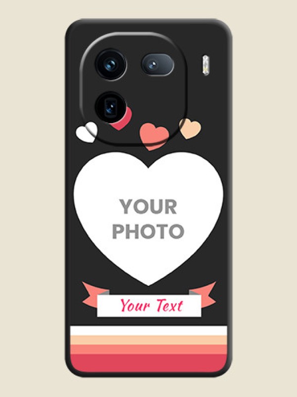Custom Love Shaped Photo with Colorful Stripes On Space Black Custom Soft Matte Mobile Back Cover - iQOO 12 5G - alternate view