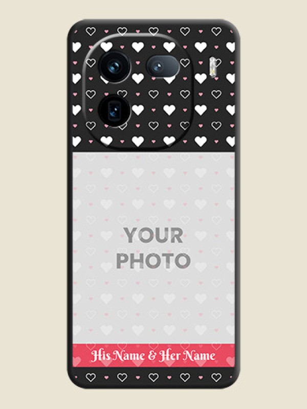 Custom White Color Love Symbols with Text Design on Photo On Space Black Custom Soft Matte Mobile Back Cover - iQOO 12 5G - alternate view