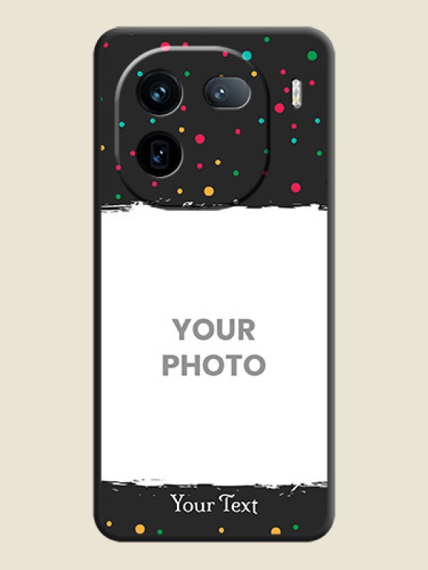 Custom Multicolor Dotted Pattern with Text  On Space Black Custom Soft Matte Mobile Back Cover - iQOO 12 5G - alternate view