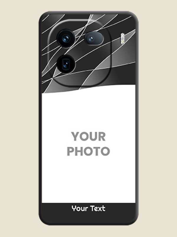 Custom Mixed Wave Lines on Photo On Space Black Custom Soft Matte Mobile Back Cover - iQOO 12 5G - alternate view