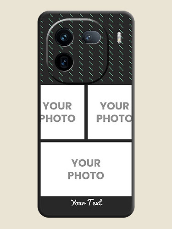 Custom Cross Dotted Pattern with 2 Image Holder On Space Black Custom Soft Matte Mobile Back Cover - iQOO 12 5G - alternate view