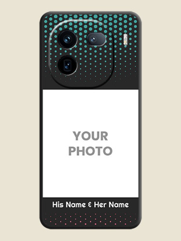 Custom Faded Dots with Grunge Photo Frame and Text On Space Black Custom Soft Matte Mobile Back Cover - iQOO 12 5G - alternate view