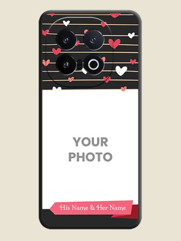Custom Love Pattern with Name on Pink Ribbon on Photo On Space Black Custom Soft Matte Mobile Back Cover - iQOO 13 5G - alternate view