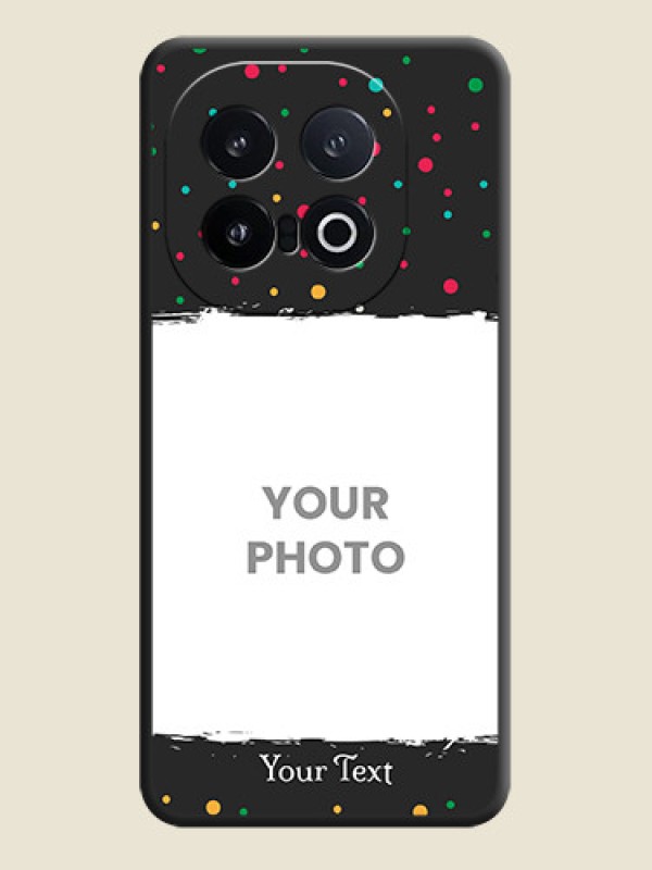 Custom Multicolor Dotted Pattern with Text On Space Black Custom Soft Matte Mobile Back Cover - iQOO 13 5G - alternate view