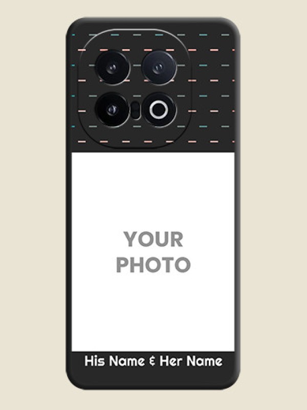 Custom Line Pattern Design with Text On Space Black Custom Soft Matte Mobile Back Cover - iQOO 13 5G - alternate view