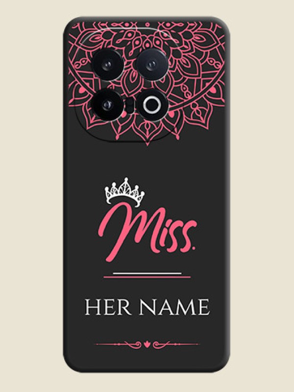Custom Mrs Name with Floral Design On Space Black Custom Soft Matte Mobile Back Cover - iQOO 13 5G - alternate view