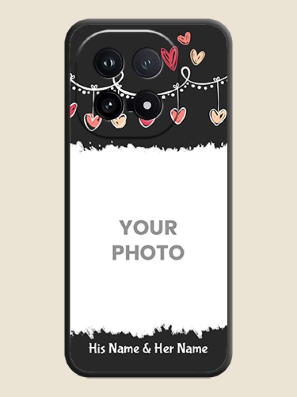 Custom Pink Love Hangings with Name On Space Black Custom Soft Matte Mobile Back Cover - iQOO 15 5G - alternate view