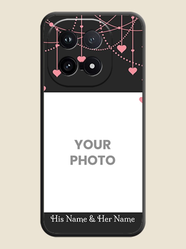 Custom Pink Love Hangings with Text On Space Black Custom Soft Matte Mobile Back Cover - iQOO 15 5G - alternate view