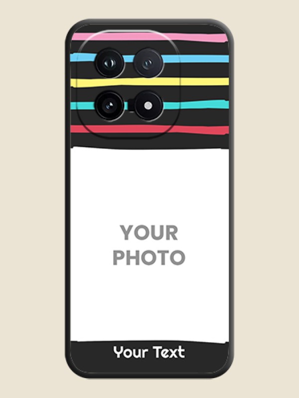 Custom Multicolor Lines with Image On Space Black Custom Soft Matte Mobile Back Cover - iQOO 15 5G - alternate view