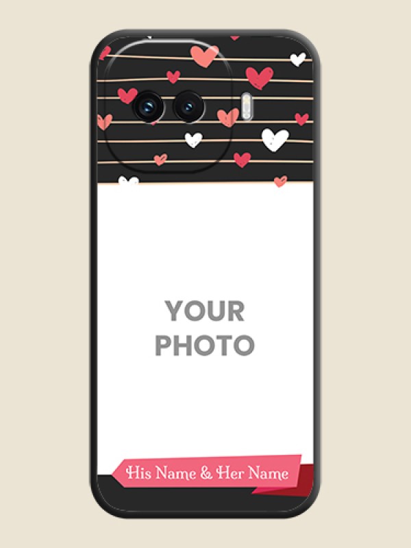 Custom Love Pattern with Name on Pink Ribbon on Photo On Space Black Custom Soft Matte Mobile Back Cover - iQOO 15R 5G - alternate view