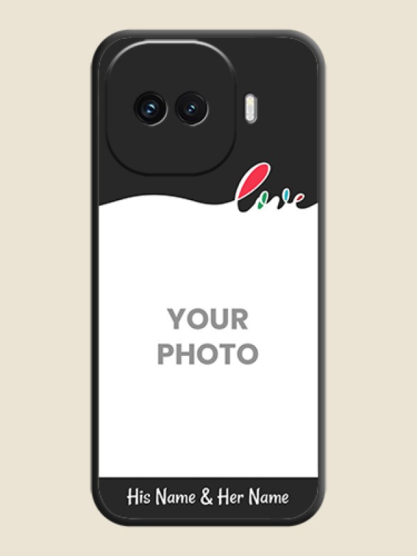 Custom Fall in Love Pattern with Picture on Photo On Space Black Custom Soft Matte Mobile Back Cover - iQOO 15R 5G - alternate view