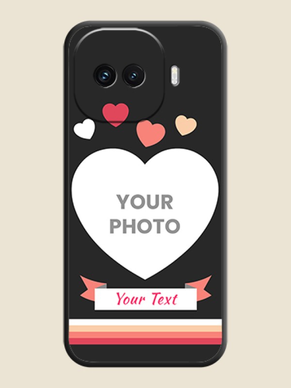 Custom Love Shaped Photo with Colorful Stripes On Space Black Custom Soft Matte Mobile Back Cover - iQOO 15R 5G - alternate view