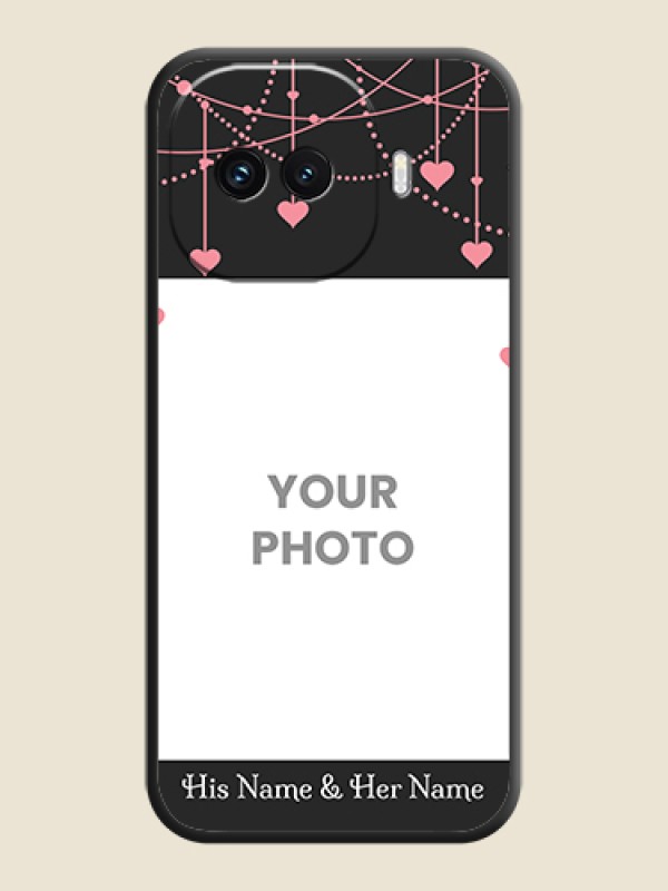 Custom Pink Love Hangings with Text On Space Black Custom Soft Matte Mobile Back Cover - iQOO 15R 5G - alternate view