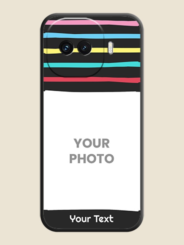 Custom Multicolor Lines with Image On Space Black Custom Soft Matte Mobile Back Cover - iQOO 15R 5G - alternate view