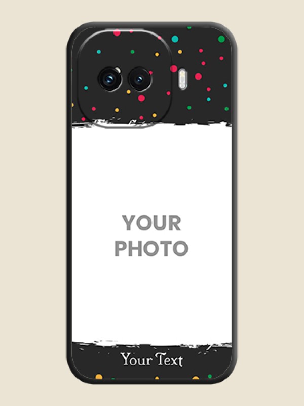 Custom Multicolor Dotted Pattern with Text On Space Black Custom Soft Matte Mobile Back Cover - iQOO 15R 5G - alternate view