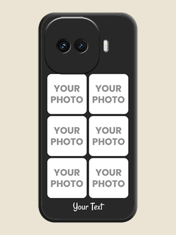 Custom Floral Art with 6 Image Holder on Photo On Space Black Custom Soft Matte Mobile Back Cover - iQOO 15R 5G - alternate view