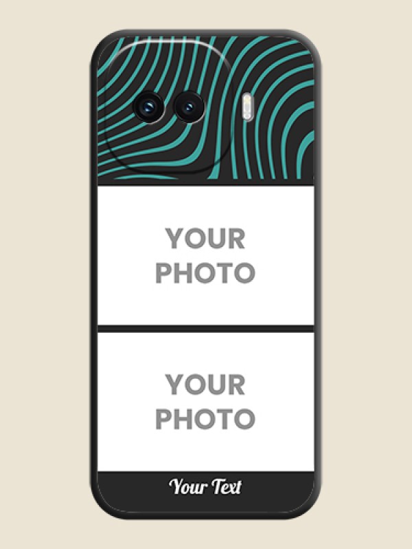 Custom Wave Pattern with 2 Image Holder On Space Black Custom Soft Matte Mobile Back Cover - iQOO 15R 5G - alternate view