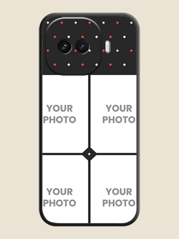 Custom Multicolor Dotted Pattern with 4 Image Holder On Space Black Custom Soft Matte Mobile Back Cover - iQOO 15R 5G - alternate view