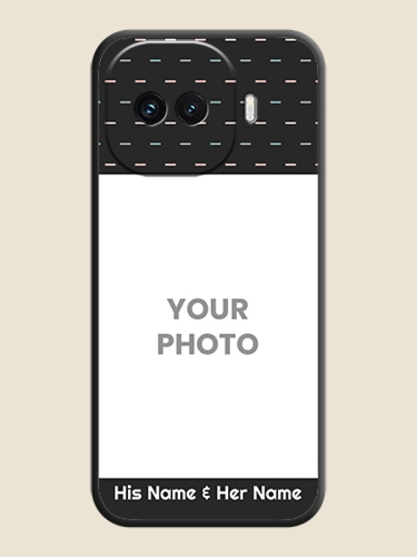 Custom Line Pattern Design with Text On Space Black Custom Soft Matte Mobile Back Cover - iQOO 15R 5G - alternate view