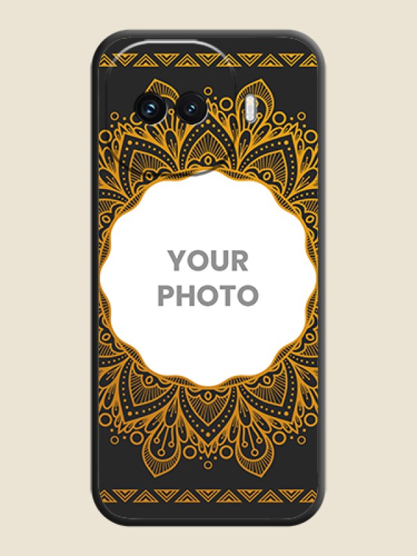 Custom Round Image with Floral Design On Space Black Custom Soft Matte Mobile Back Cover - iQOO 15R 5G - alternate view