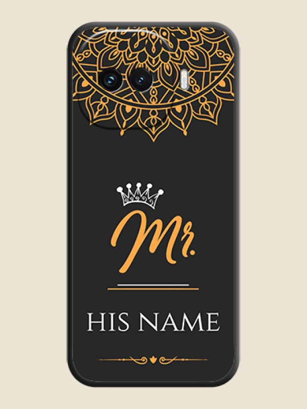Custom Mr Name with Floral Design On Space Black Custom Soft Matte Mobile Back Cover - iQOO 15R 5G - alternate view