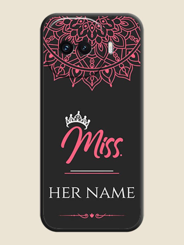 Custom Mrs Name with Floral Design On Space Black Custom Soft Matte Mobile Back Cover - iQOO 15R 5G - alternate view