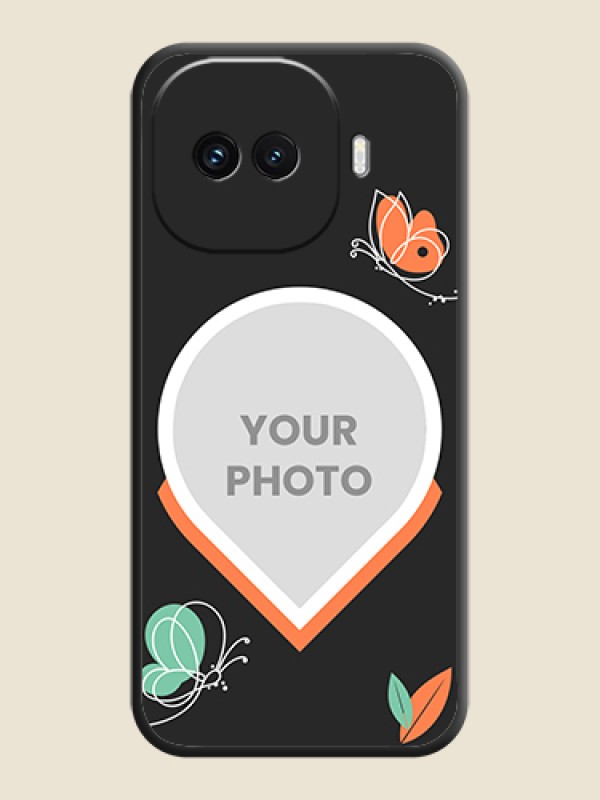 Custom Upload Pic With Simple Butterly Design On Space Black Custom Soft Matte Mobile Back Cover - iQOO 15R 5G - alternate view