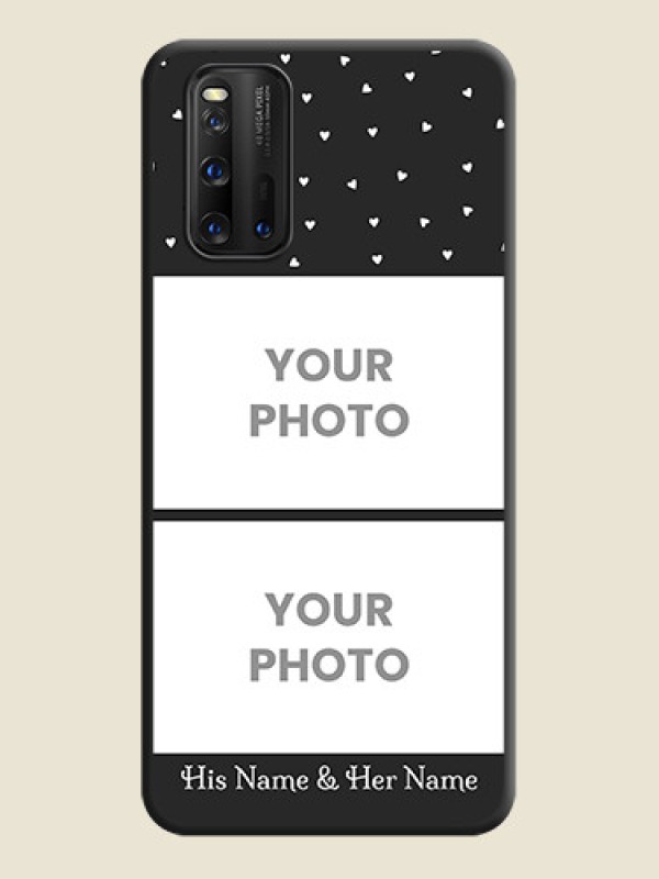 Custom Miniature Love Symbols with Name on Space Black Custom Soft Matte Back Cover - iQOO 3 5G - alternate view