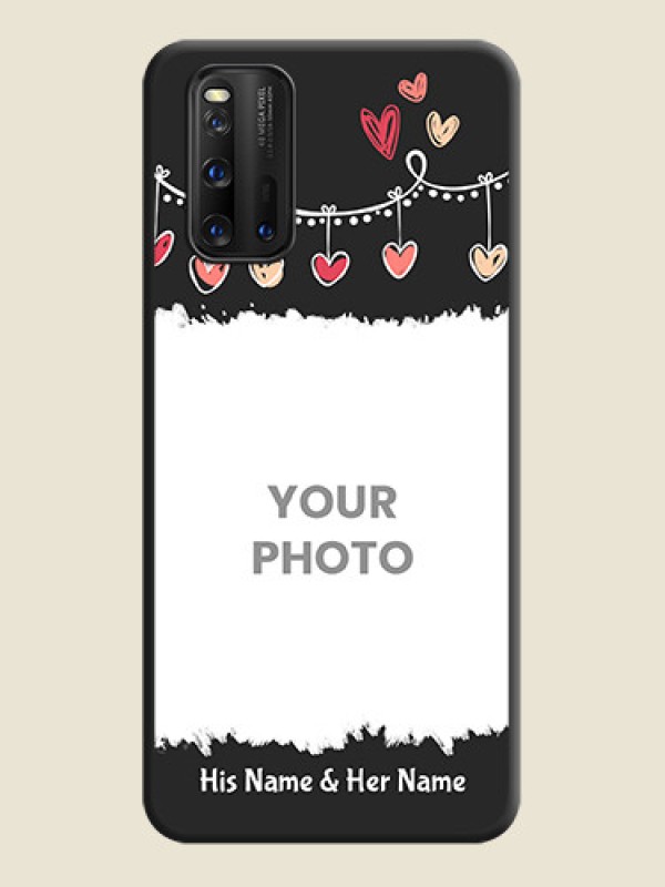 Custom Pink Love Hangings with Name on Space Black Custom Soft Matte Phone Cases - iQOO 3 5G - alternate view